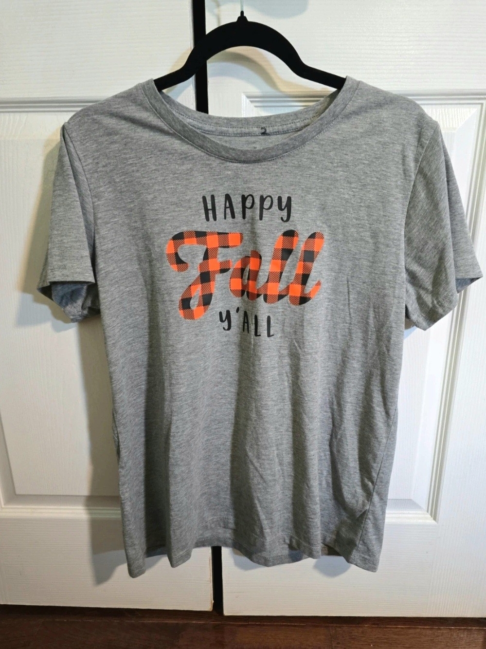 Grey Short-Sleeve 'Happy Fall Y'All' Graphic Tee